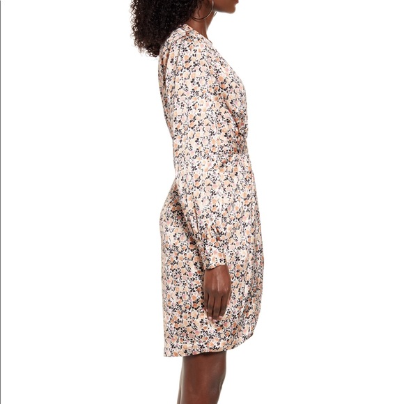 ** NWT LS SATIN WRAP DRESS ** - Picture 3 of 5